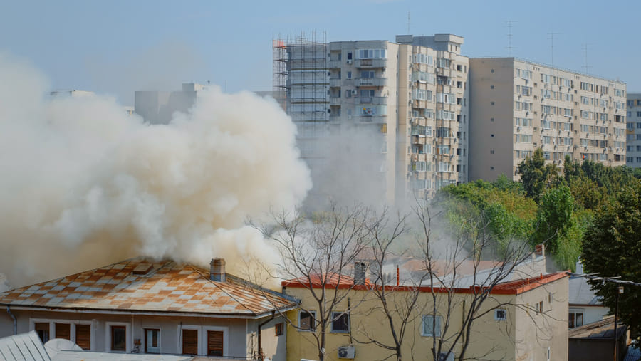 Pożar sadzy w kominie